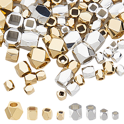 (52) Непрозрачная лаванда 130 шт. 8 стили латунные бусины-проставки, долговечный, граненые колонки, разноцветные, 2~4x2~4.5 мм, отверстие : 1~3 мм