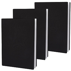 Черный Обложки для книг из эластичной ткани, эластичные обертки для блокнотов, прямоугольные, чёрные, 180x322x1 мм, 3 шт