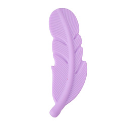 Violett Feder-Brennperlen aus lebensmittelechtem Silikon, Violett, 58x15 mm