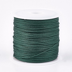 Темно-Зеленый Нейлоновая нить, ювелирные изделия шнур нейлона для пользовательских ювелирных изделий делает тканые, темно-зеленый, 0.8 мм, около 49.21 ярдов (45 м) / рулон