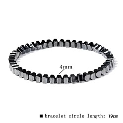 Квадрат Браслеты из синтетических немагнитных гематитовых бусин для мужчин, квадратный, 7.48 дюйм (19 см)