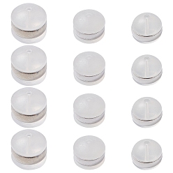 Нержавеющая Сталь Цвет 12 шт. 3 стиль пластиковые ушные гайки из ТПЭ, задняя часть сережек на поясе с 316 фурнитурой из хирургической нержавеющей стали, полукруглые / купольные, цвет нержавеющей стали, 4~6x5~6.5 мм, 4 шт / стиль