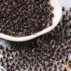 Кокосово-Коричневый 6/0 прозрачный внутри цветной стеклянный бисер, рондель, кокосового коричневый, 4x3 мм, отверстие : 1.4 мм, Около 7500 шт / фунт