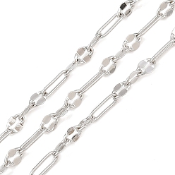 Платина Латунные цепочки, без кадмия и без свинца, стойки покрытие, долговечный, несварные, с катушкой, платина, 4~6x2~3x0.5 мм