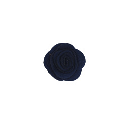 Midnight Blue Non-woven Fabrics Cabochons, for Garment Accessory, Flower, Midnight Blue, 40mm