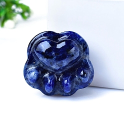 Содалитовое Резные фигурки из натурального содалита с отпечатком кошачьей лапы, статуэтки для украшения рабочего стола для домашнего офиса, 30 мм