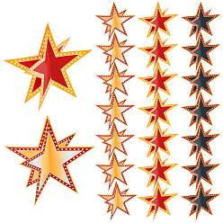 (52) Непрозрачная лаванда 24шт. 3цветные бумажные декоративные элементы для демонстрации, партийные украшения, звезда, разноцветные, 200x200x190 мм, 8 шт / цвет