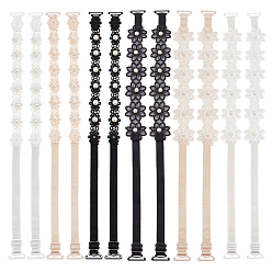 (52) Непрозрачная лаванда 6 пары 6 стили регулируемые бретели бюстгальтера, плечевые лямки из полиэстера с кружевом, с пластиковыми бусинами и пряжкой, разноцветные, 295~377x20~30x4~6.5 мм, 1 пара / стиль