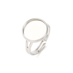 Платина Компоненты регулируется латунные кольца, основная фурнитура для колльца, фурнитура для плоско-круглых кабошонов , без кадмия и без свинца, платина, лоток : 12 мм, 17 мм