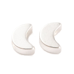 Посеребрённый Латунные бусины, без свинца и без кадмия, луна, 925 серебро покрытием, 7x5x3.5 мм, отверстие : 2 мм