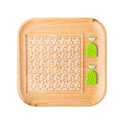 Прозрачный Папки с текстурой листа акрилом и тиснением, вогнуто-выпуклые трафареты для тиснения, инструмент для изготовления сережек из глины, прозрачные, 118x112 мм