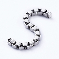 Stainless Steel Color Non-Tarnish 304 Stainless Steel Venetian Chains, Box Chains, Unwelded, Stainless Steel Color, 4x4x2.5mm