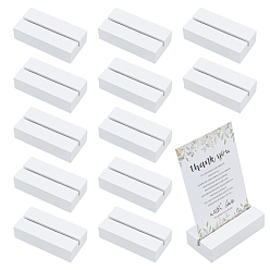 White 3 Bags Wood Name Card Holders, for Postcard Display, Rectangle, White, 70x35x18mm, 10pcs/bag