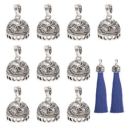 Античное Серебро 10шт. сплавные подвесные крепления, кисточка крышка под залог, античное серебро, 20.5x20.5 мм