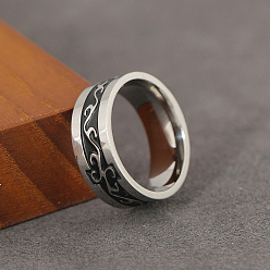 Edelstahl Farbe 201 Edelstahl-Finger-Ringe für Männer, Blatt, Edelstahl Farbe, 8 mm, Innendurchmesser: 18 mm