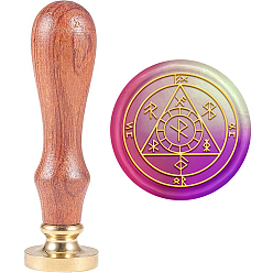 Symbol Набор сургучной печати, печать сургучом твердой латунной головки, деревянная ручка ретро латунный штамп комплект съемный, для конвертов приглашений, подарочная карта, образец знака, 83x22 мм