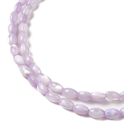 Plum Natural Trochus Shell Beads Strands, Dyed, Rice, Plum, 5x3~3.5mm, Hole: 0.7mm, about 81~82pcs/strand, 15.39''~15.51''(39.1~39.4cm)