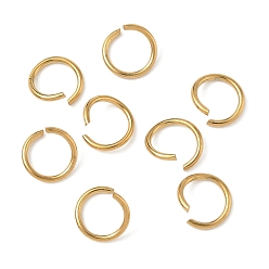 Настоящее золото 18K 304 кольца прыжок из нержавеющей стали, круглые кольца, открытые кольца прыжок, ионное покрытие (ip), реальный 18 k позолоченный, 10x1 мм, внутренний диаметр: 7.7 мм