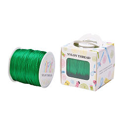 Зеленый Нейлоновая нить, гремучий атласный шнур, зелёные, 1.5 мм, около 100 ярдов / рулон (300 футов / рулон)