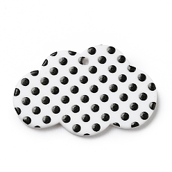 Black Polka Dot Pattern Opaque Acrylic Pendants, for DIY Earring Accessories, Cloud, Black, 21x34x2mm, Hole: 1.5mm