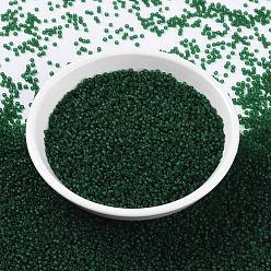 (RR156F) Matte Transparent Dark Emerald Miyuki runde Rocailles Perlen, japanische Rocailles, 15/0, (rr 156 f) matt transparenter dunkler Smaragd, 15/0, 1.5 mm, Bohrung: 0.7 mm, ca. 250000 Stk. / Pfund