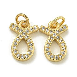 Телец Стойка металлическая латунная микропрофилированная кубическая циркония подвески, долговечный, без свинца и без кадмия, созвездий, Телец, 11x7.8x2 мм, отверстие : 2.5 мм.