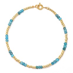 Апатит Браслеты из натурального апатита и стеклянного бисера для женщин, рондель, 7.09 дюйм (18 см)