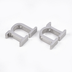 Letter N 304 Stainless Steel Pendants, Stainless Steel Color, Letter, Letter.N, 12x16x3mm, Hole: 1.8mm