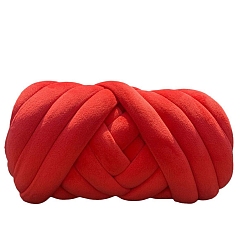 Red 250g Spandex Yarn, Chunky Yarn for Hand Knitting Blanket, Super Soft Giant Yarn for Arm Knitting, Bulky Yarn, Red, 30mm