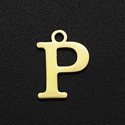 Letter P 201 прелести нержавеющей стали, лазерная резка, буквы, золотые, letter.p, 12x9x1 мм, отверстие : 1.5 мм