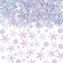 (52) Непрозрачная лаванда 60g бумажные конфетти в виде рождественских снежинок, для украшения праздничного стола и стен, разноцветные, 6.5~10.5x0.3 мм