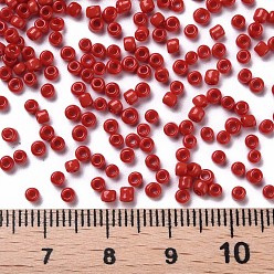 Crimson Glass Seed Beads, Opaque Colours Seed, Small Craft Beads for DIY Jewelry Making, Round, Crimson, 2mm, Hole:1mm, about 30000pcs/pound