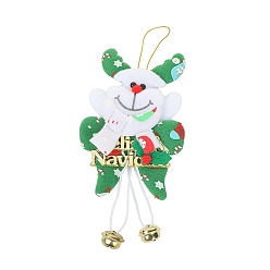 Олень Рождественские бархатные подвески с колокольчиком, для подвесного украшения елки, человек-снеговик-бабочка, олень, 198x92 мм
