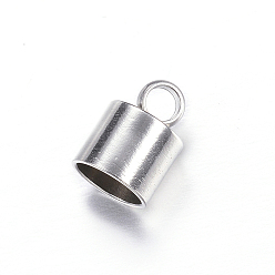 Color de Acero Inoxidable Resistente al deslustre 202 extremos de cable de acero inoxidable, color acero inoxidable, 10x7 mm, agujero: 3 mm, diámetro interior: 6 mm