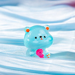 Темно-Голубой Фигурки медведей из светящейся смолы, украшения, светится в темноте, Микропейзаж, украшения для рабочего стола в машине, дома, глубокое синее небо, 31x28 мм