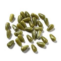 Цвет Оливы Непрозрачные акриловые бусины, два тона, слеза, оливковый, 11.5x6 мм, отверстие : 1.4 мм