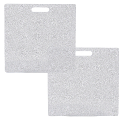 Серебро Акриловые большие подвески, прямоугольные, с блеском порошок, серебряные, 85.5x82x2.5 мм, отверстие : 21x5.5 мм