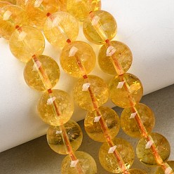 Citrine Citrine naturelle chapelets de perles, ronde, teints et chauffée, 8mm, Trou: 1mm, Environ 47 pcs/chapelet, 14.9 pouce