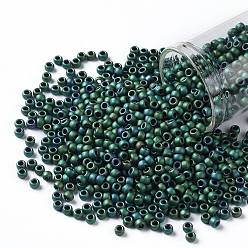 (706) Matte Color Iris Teal TOHO 8/0 Round Beads, Japanese Seed Beads, (706) Matte Color Iris Teal, 3mm, Hole: 1mm, about 222pcs/bottle, 10g/bottle