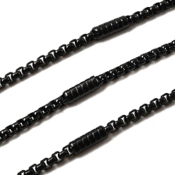 Черный 304 цепи из нержавеющей стали ссылка, несварные, с катушкой, вакуумное покрытие pvd, чёрные, 2x2.5x1.5 мм