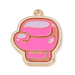 Другие Подвески из позолоченного сплава Eanaml, розовая серия, боксер, 26.5x20x1.5 мм, отверстие : 2 мм