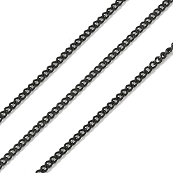 Черный Ионное покрытие (ip) 304 кубинские звенья из нержавеющей стали, толстые цепи, бордюрные цепи, с катушкой, граненые, несварные, чёрные, 2x1.5x0.4 мм, около 32.8 футов (10 м) / рулон