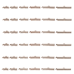 Платина 120 шт 6 стили железные скользящие на конце застежка трубы, без кадмия и без свинца, торцевые крышки слайдера, платина, 5.5~6x10~30x4 мм, отверстие : 1 мм, 20 шт / стиль