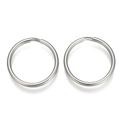 Нержавеющая Сталь Цвет Устойчивые к потускнению 304 разъемные кольца для ключей из нержавеющей стали, брелок для ключей, цвет нержавеющей стали, внутренний диаметр: 32 мм, 38x2.5~4 мм