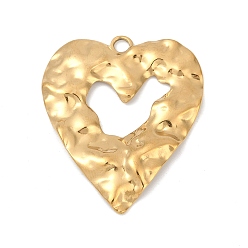 Настоящее золото 18K 304 подвески из нержавеющей стали, ионное покрытие (ip), шарма сердца, реальный 18 k позолоченный, 45x38.5x4 мм, отверстие : 3.6 мм