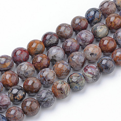 Pietersite Natural Pietersite Beads Strands, Round, 11~12mm, Hole: 1mm, about 32~35pcs/strand, 15.7 inch