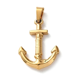 Anchor & Helm 201 подвески из нержавеющей стали, подвески для якоря и руля, вакуумное покрытие pvd, золотые, якорь и штурвал, 27.5x20x3 мм, отверстие : 6x3.5 мм
