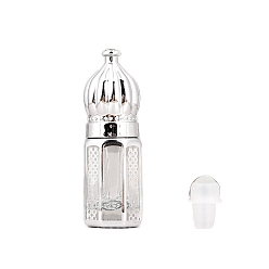 Серебро Стеклянные бутылки с роликовыми шариками, многоразовая бутылка эфирного масла, для личной гигиены, серебряные, 1.8x1.8x5.8 см, емкость: 3 мл (0.10 жидких унций)