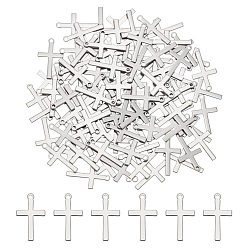 Нержавеющая Сталь Цвет 100 шт. 304 подвески из нержавеющей стали, крестик, цвет нержавеющей стали, 20.5x12x0.8 мм, отверстие : 1.5 мм