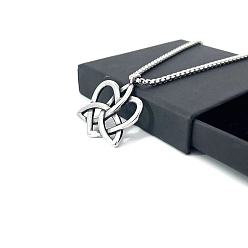 Нержавеющая Сталь Цвет Креативный кулон в форме сердца и треугольника из нержавеющей стали с узлом Кейт для женщин.